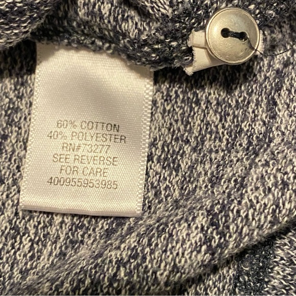 Croft & Barrow Sweater XL Blue White Long Knit Crew Neck 3/4 Sleeves - Picture 3 of 11